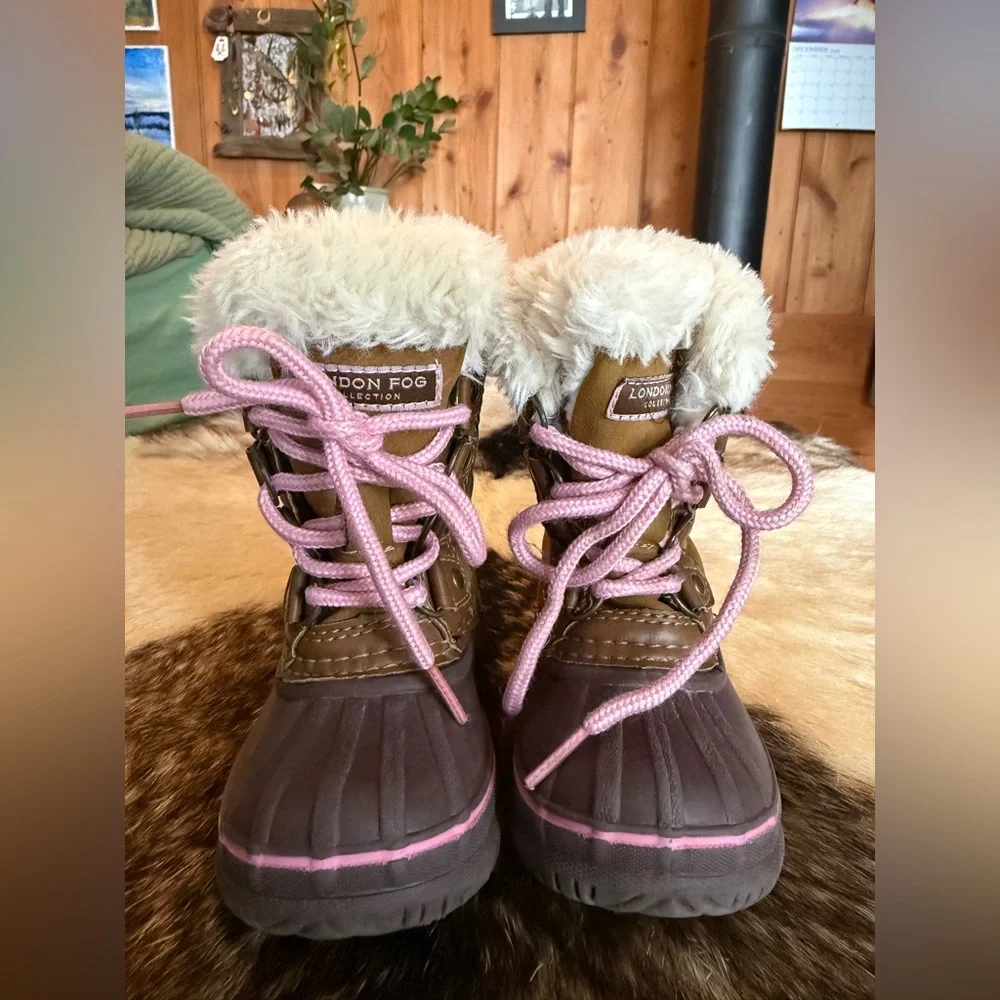 London Fog Toddler 6 Faux Fur Winter Duck Boots